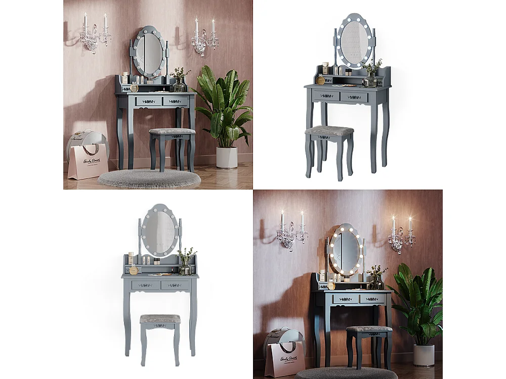 Coiffeuse gris 75x40x146.5 maggie