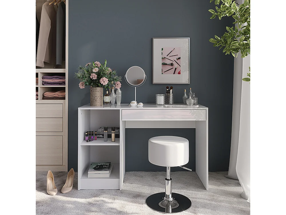 Coiffeuse blanc/blanc brillant 119.8x50.1x76 sherry