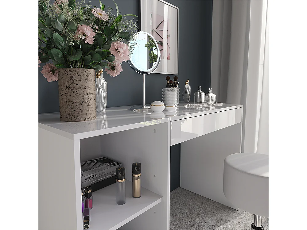 Coiffeuse blanc/blanc brillant 119.8x50.1x76 sherry