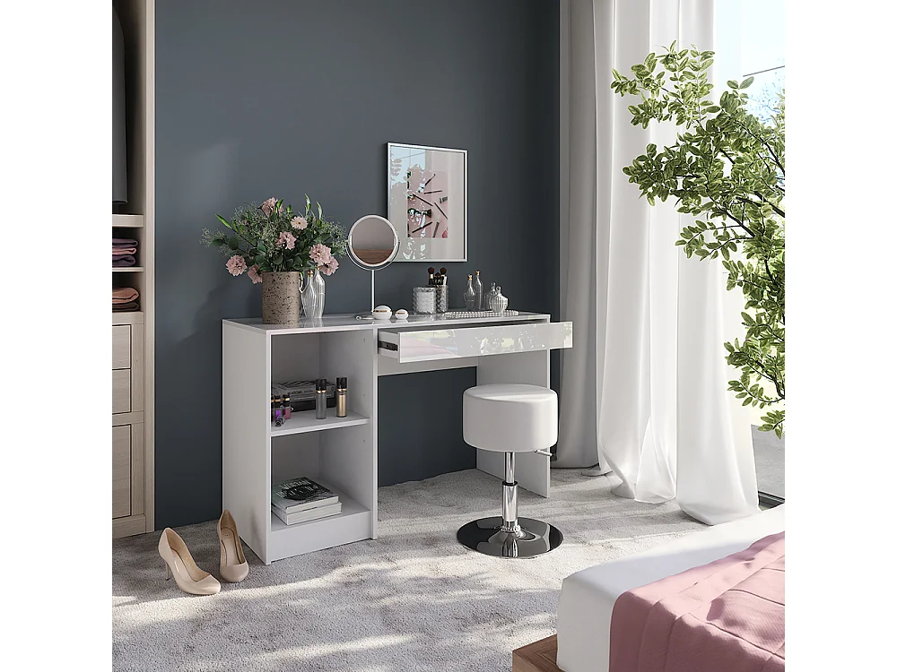 Coiffeuse blanc/blanc brillant 119.8x50.1x76 sherry