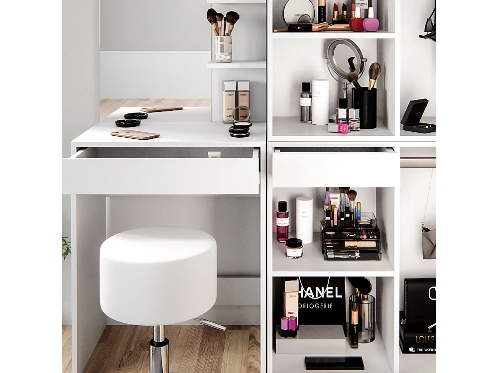 Coiffeuse blanc 140x40x140 isabelle