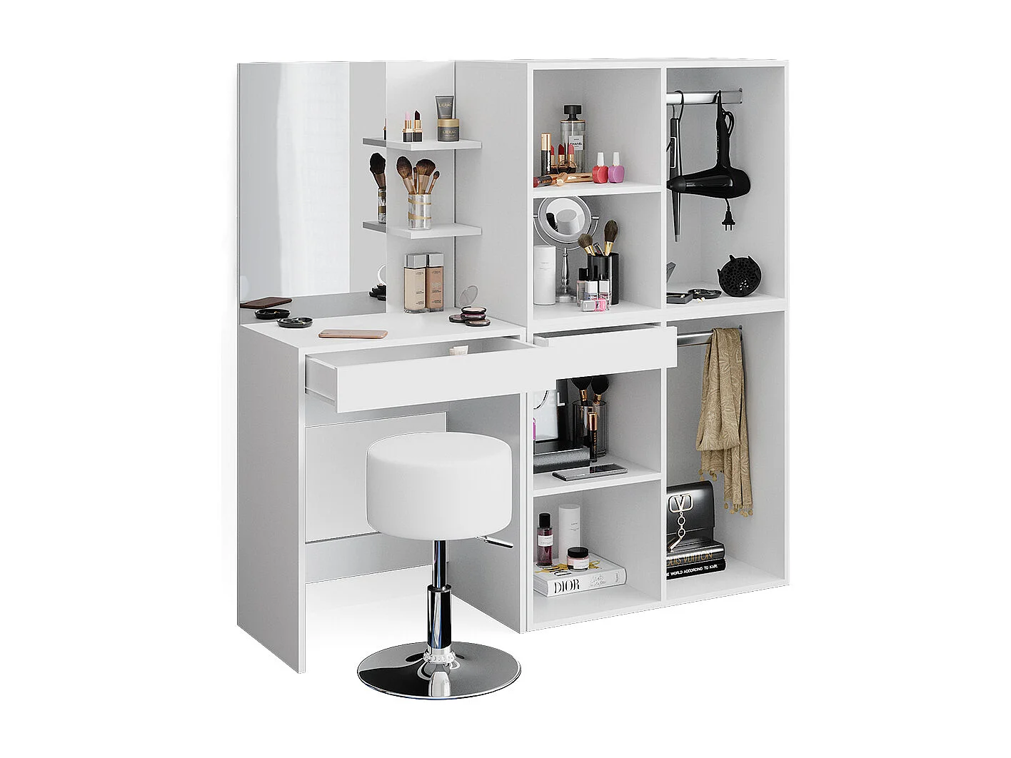 Vanity table white 140x40x140 isabelle