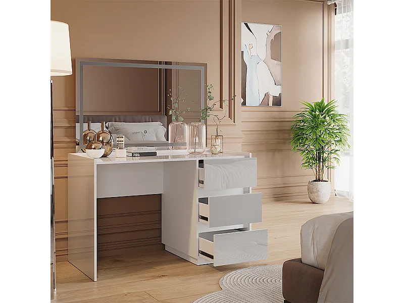 Tocador blanco alto brillo 120x60x78.6 marla