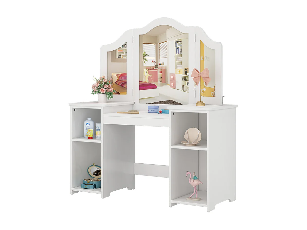 Coiffeuse pour enfants blanc 105x41x117.9 estella