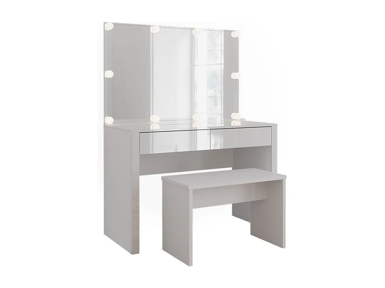 Dressing table white high gloss / white 110x50x75.5 annabelle