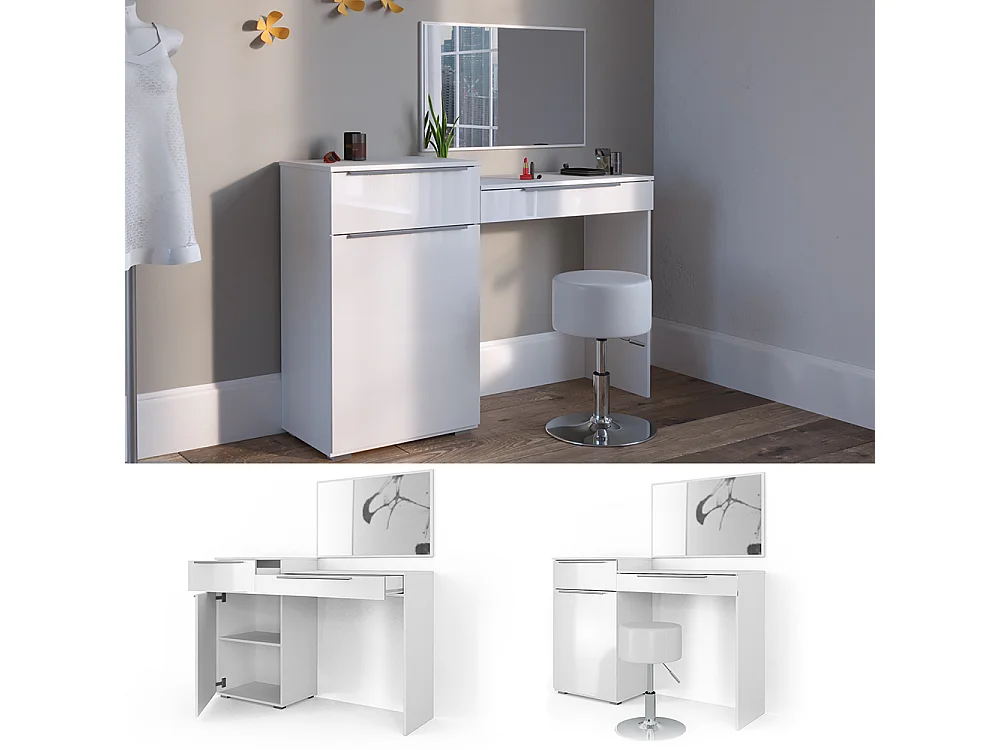 Coiffeuse blanc 135x39x90 lilli