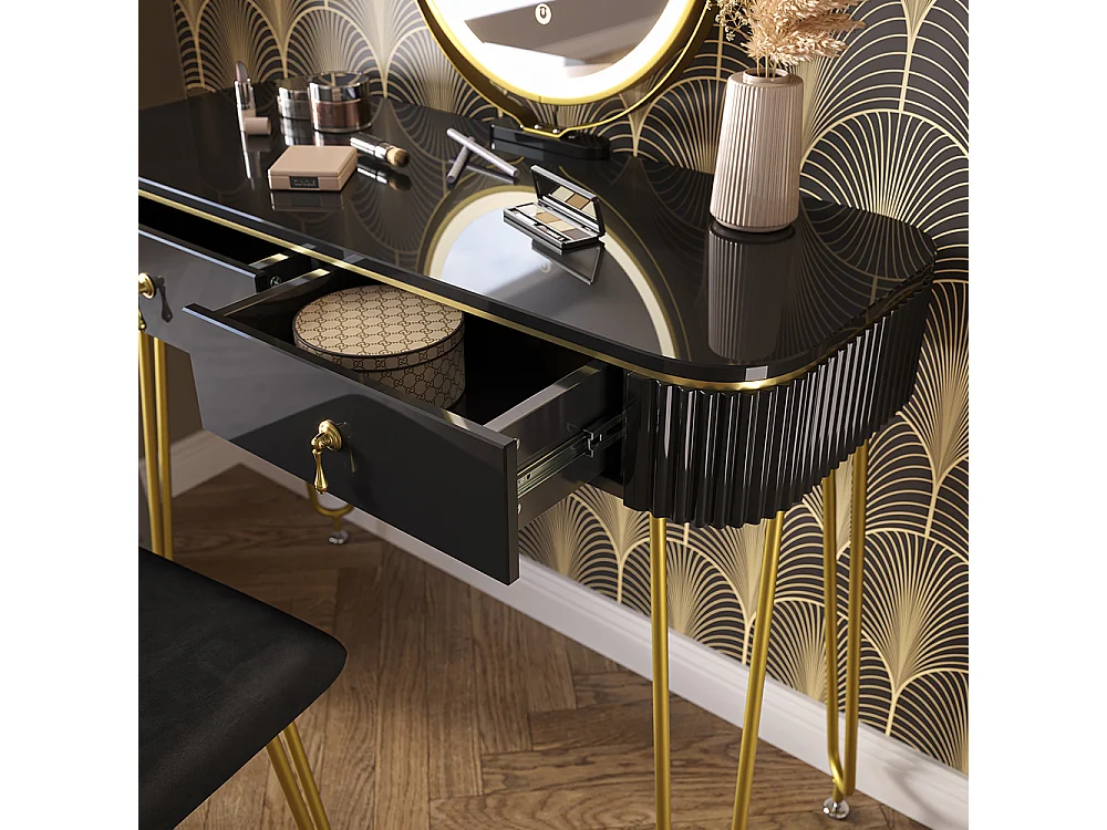 Coiffeuse noir 100x40x126 grace