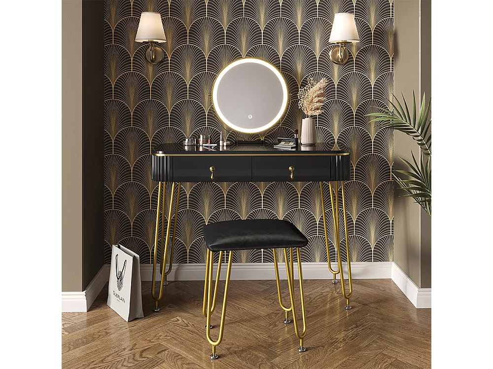 Coiffeuse noir 100x40x126 grace