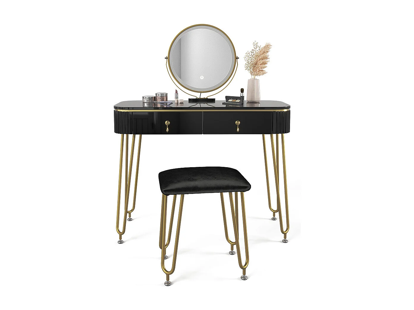 Coiffeuse noir 100x40x126 grace