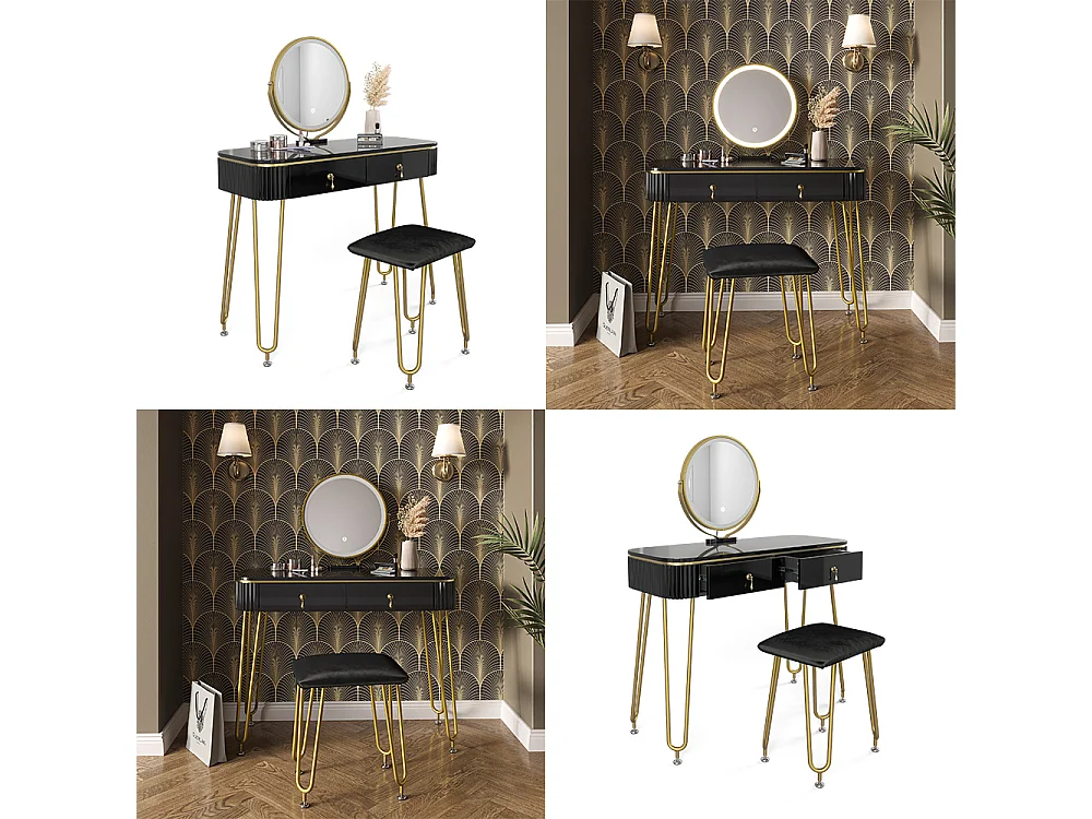 Coiffeuse noir 100x40x126 grace