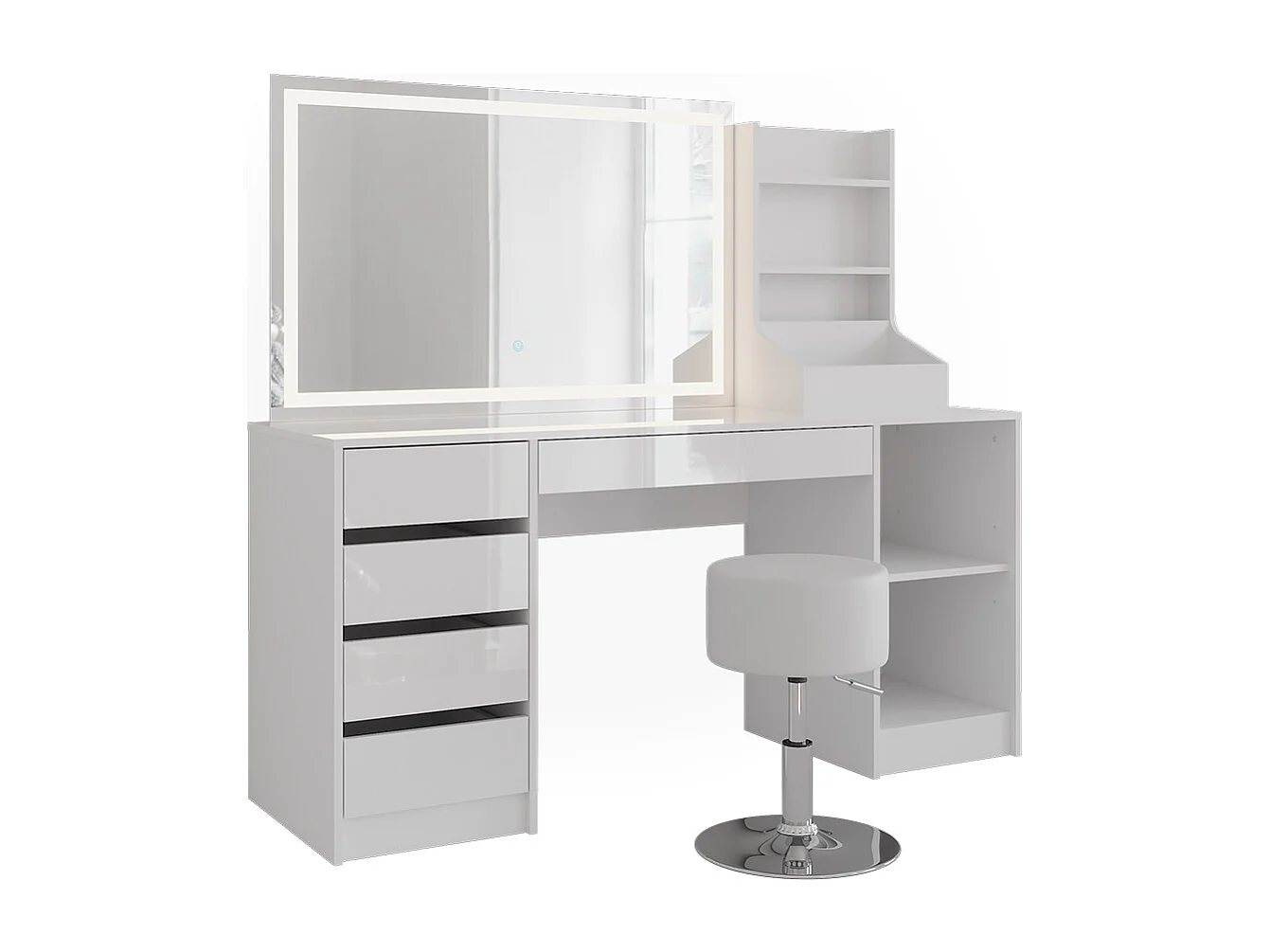 Coiffeuse blanc/blanc brillant 158.2x50.1x76 sherry