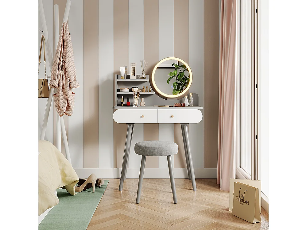 Coiffeuse gris 80x40x121 edda