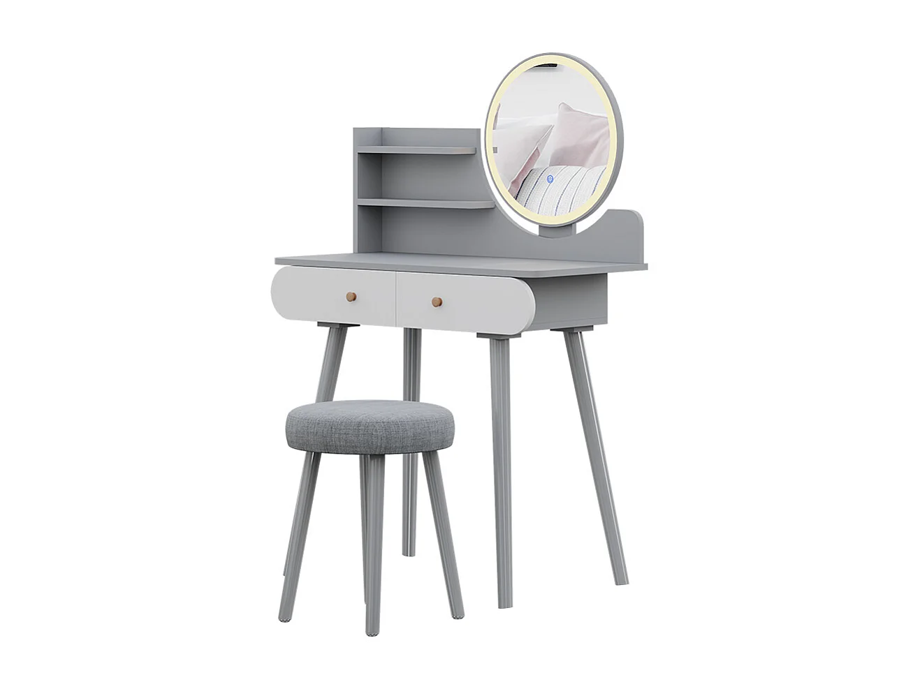 Coiffeuse gris 80x40x121 edda