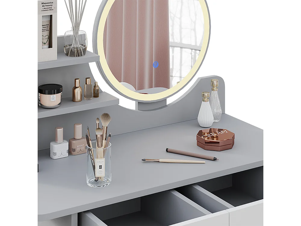 Coiffeuse gris 80x40x121 edda