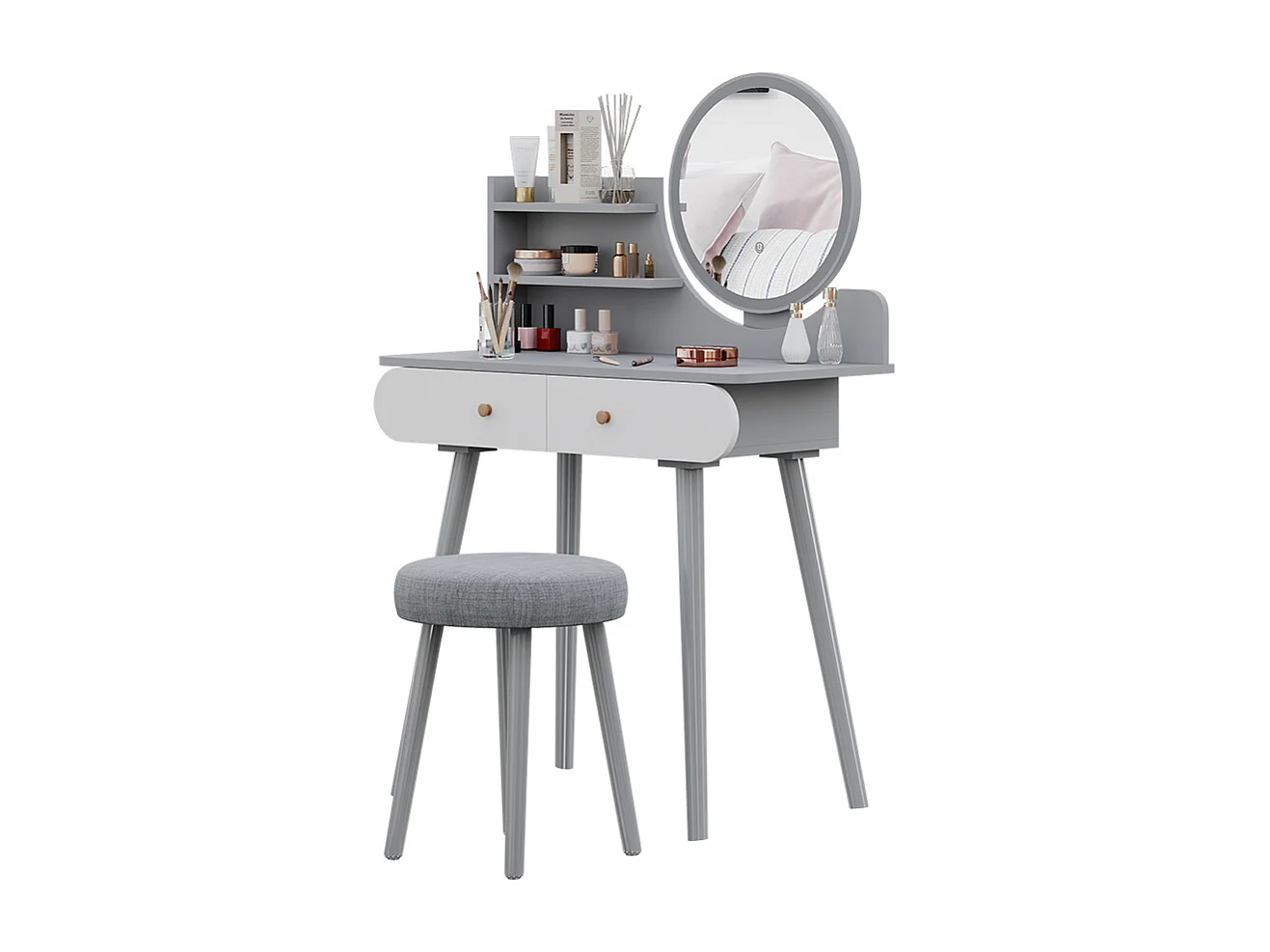 Coiffeuse gris 80x40x121 edda