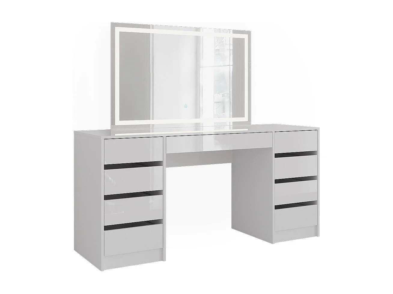 Vanity table white/white high gloss 158.2x50.1x76 sherry