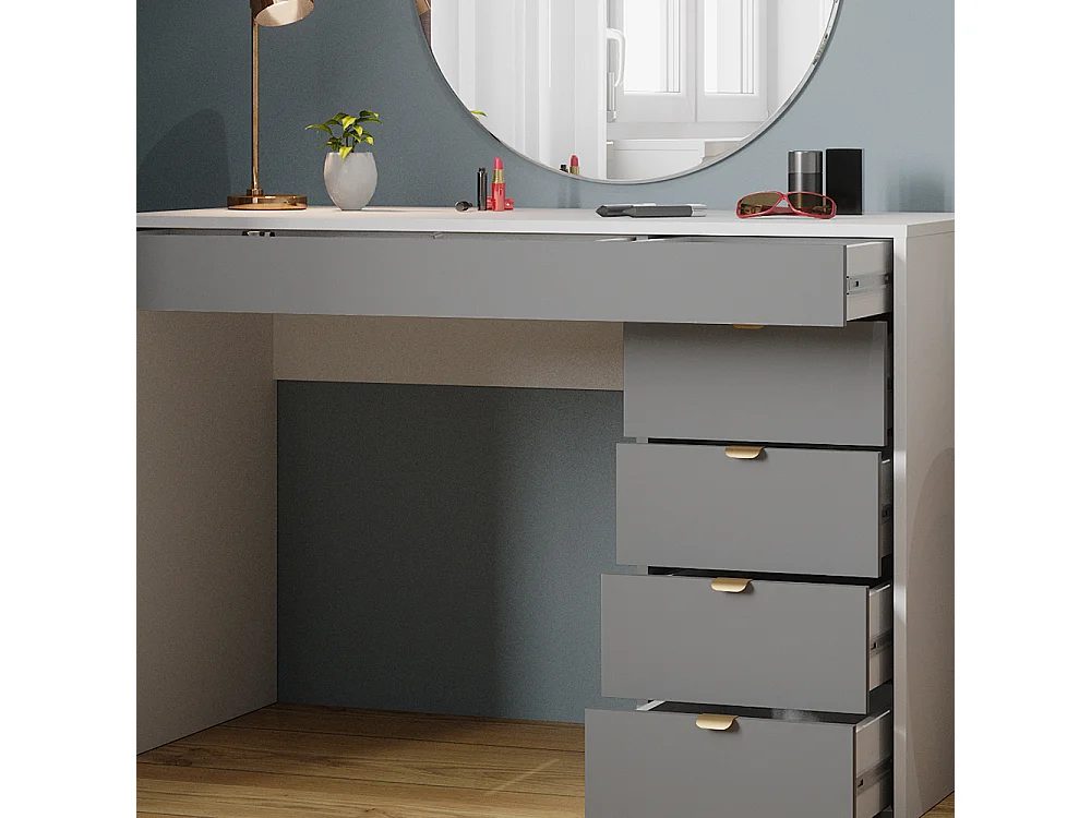 Tavolo da toeletta bianco/grigio/grigio 115x55x76 elise