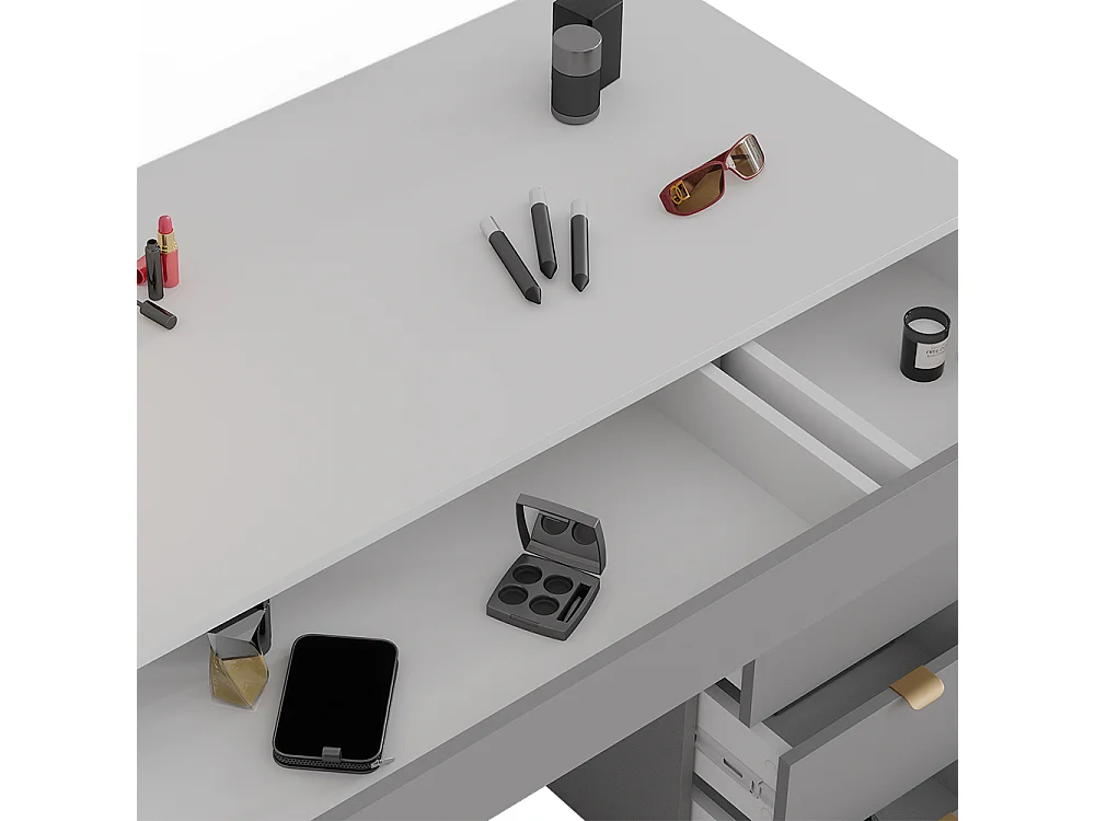 Tavolo da toeletta bianco/grigio/grigio 115x55x76 elise