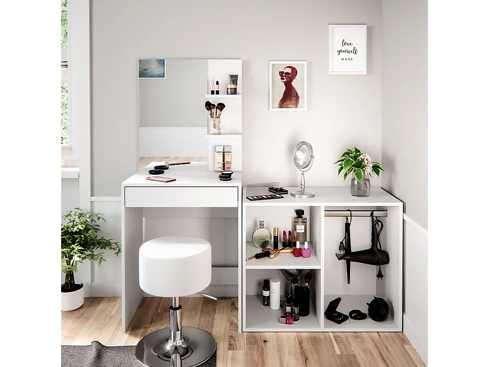 Kommodebordsgarderobe hvid 80.1x40x65 isabelle