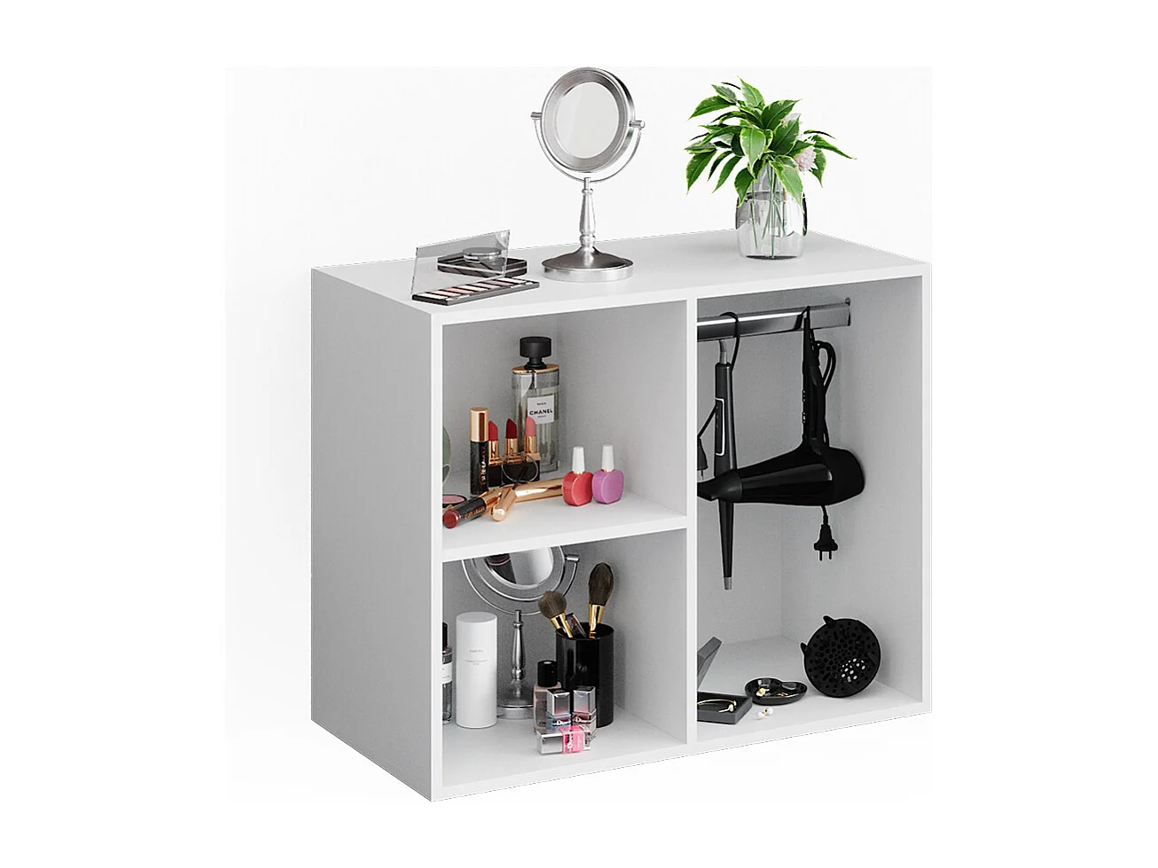 Kommodebordsgarderobe hvid 80.1x40x65 isabelle