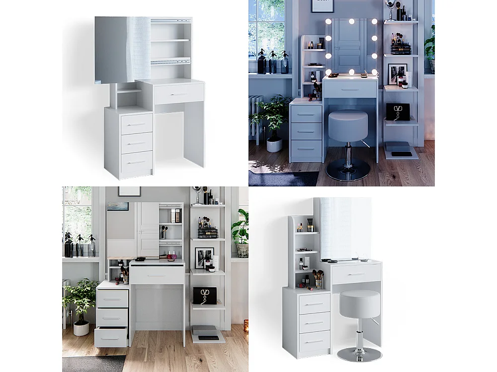 Schminktisch weiß 80x36x131.6 conrada