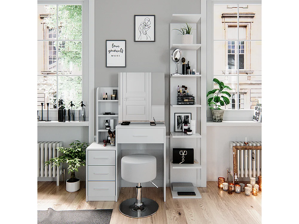 Coiffeuse blanc 80x36x131.6 conrada