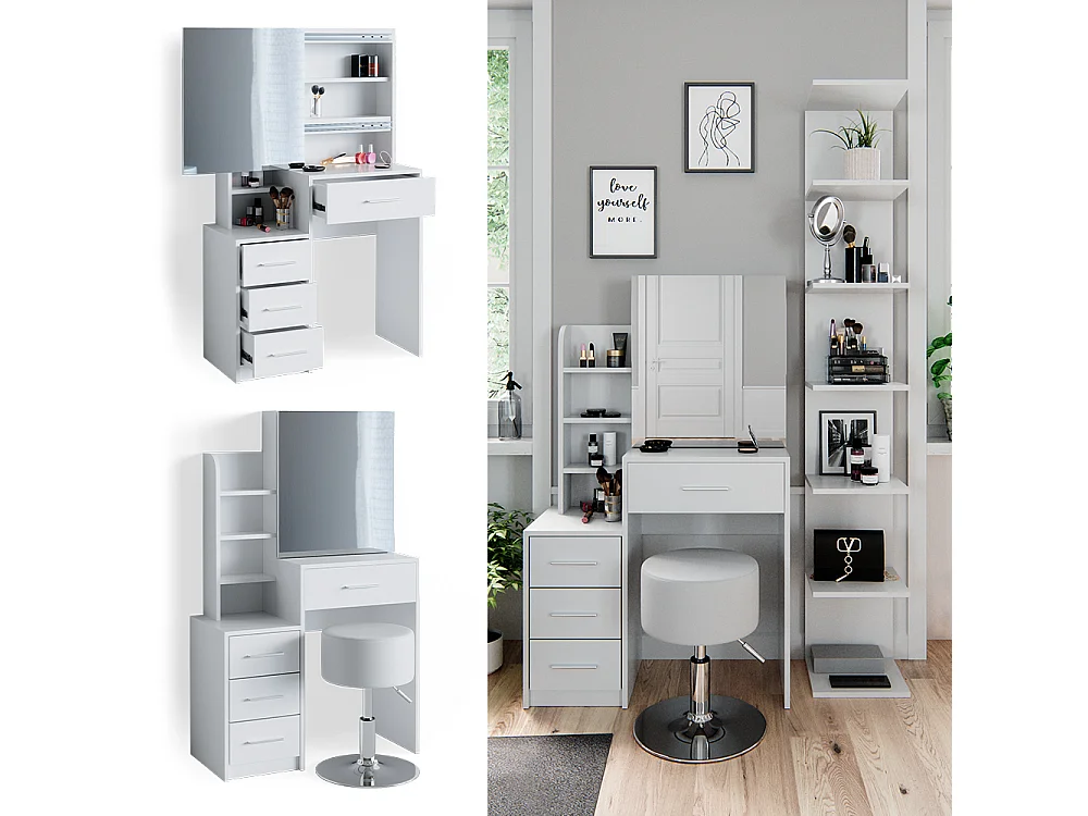 Coiffeuse blanc 80x36x131.6 conrada