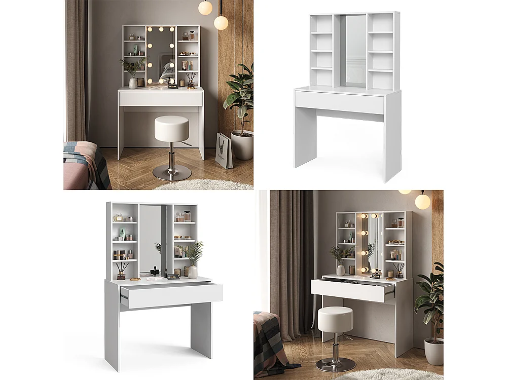 Coiffeuse blanc 93x40x147 alexa