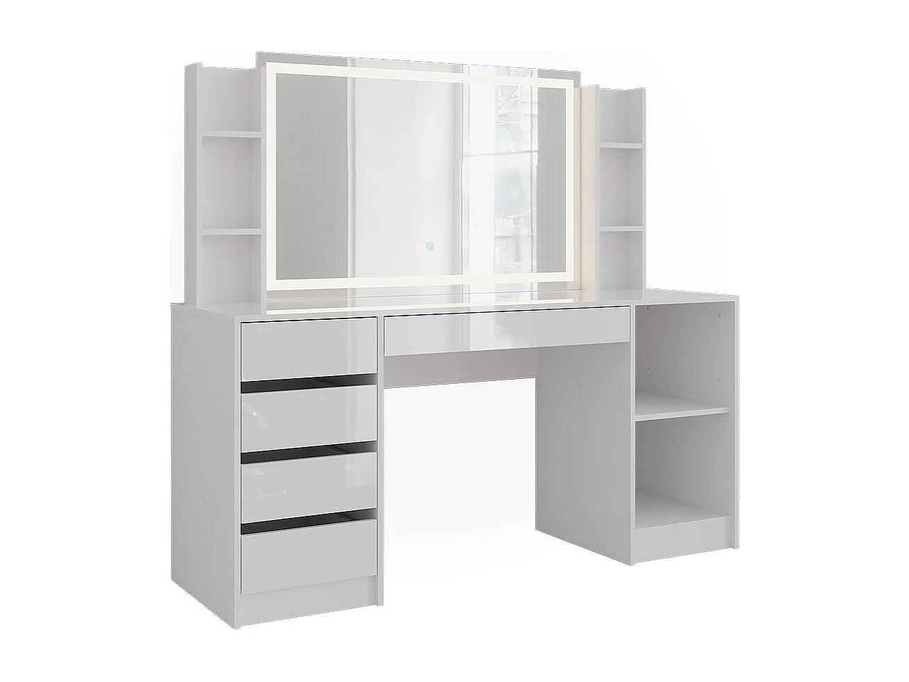 Kaptafel met licht wit/wit hoogglans 158.2x50.1x76 sherry