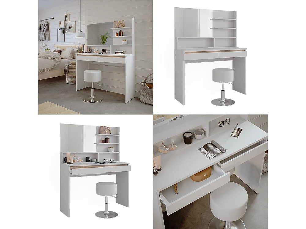 Tocador blanco 120x41.8x83 emma