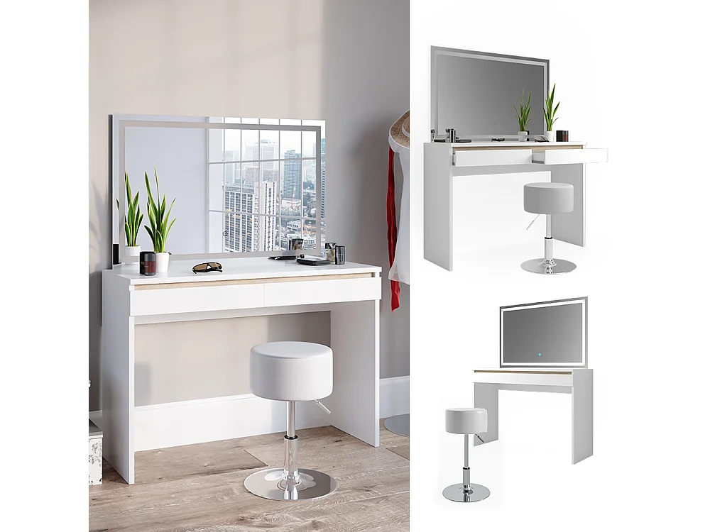 Coiffeuse blanc 120x41.8x83 emma