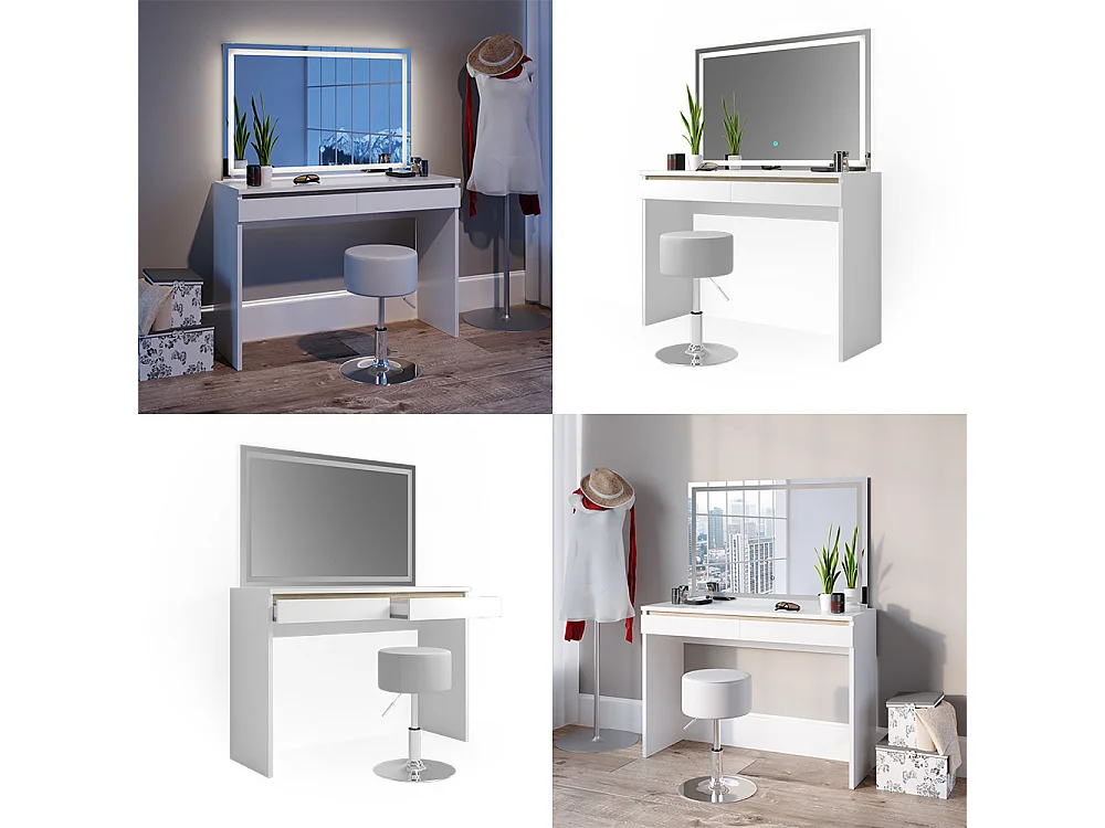 Coiffeuse blanc 120x41.8x83 emma