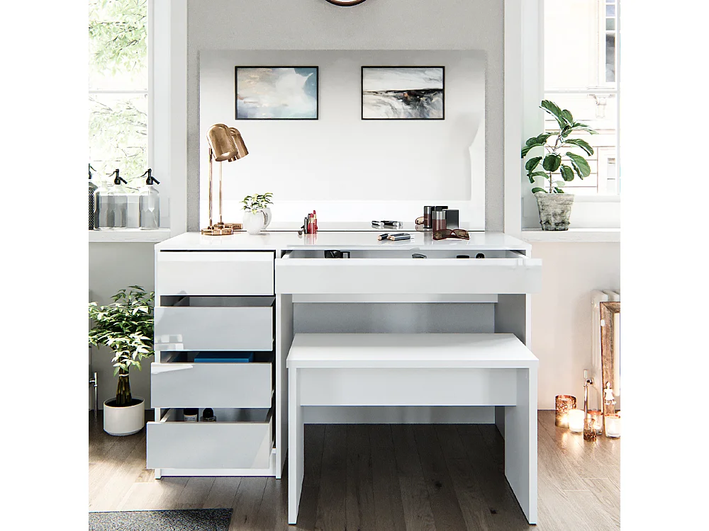 Coiffeuse blanc 120x55x75 sherry