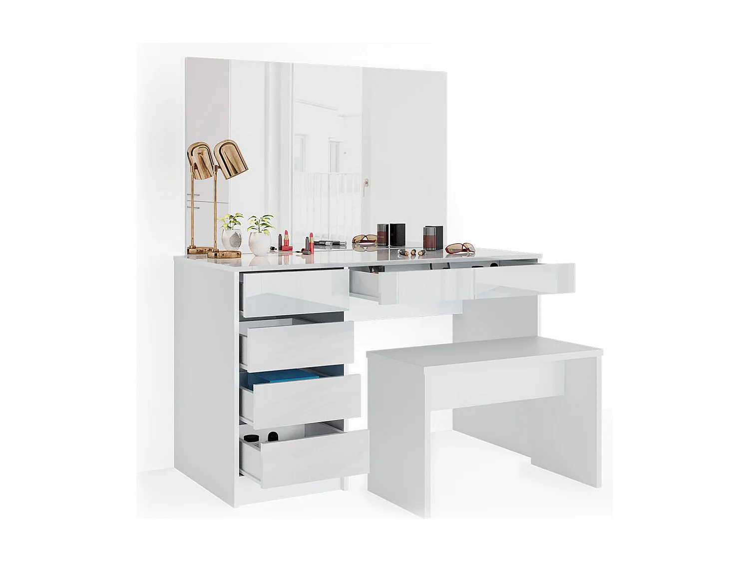 Coiffeuse blanc 120x55x75 sherry