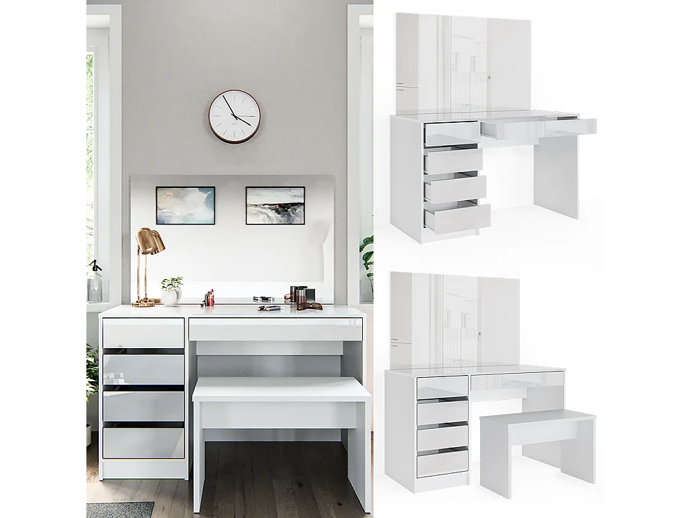 Vanity table white 120x55x75 sherry