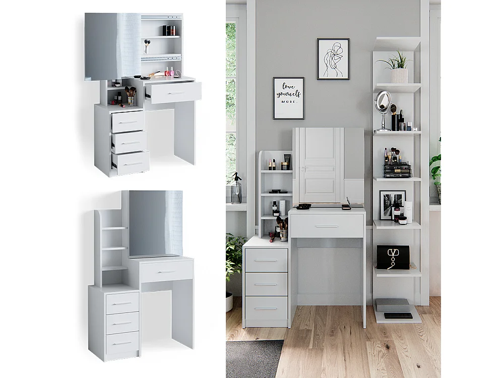 Coiffeuse blanc 36x80x131.6 conrada