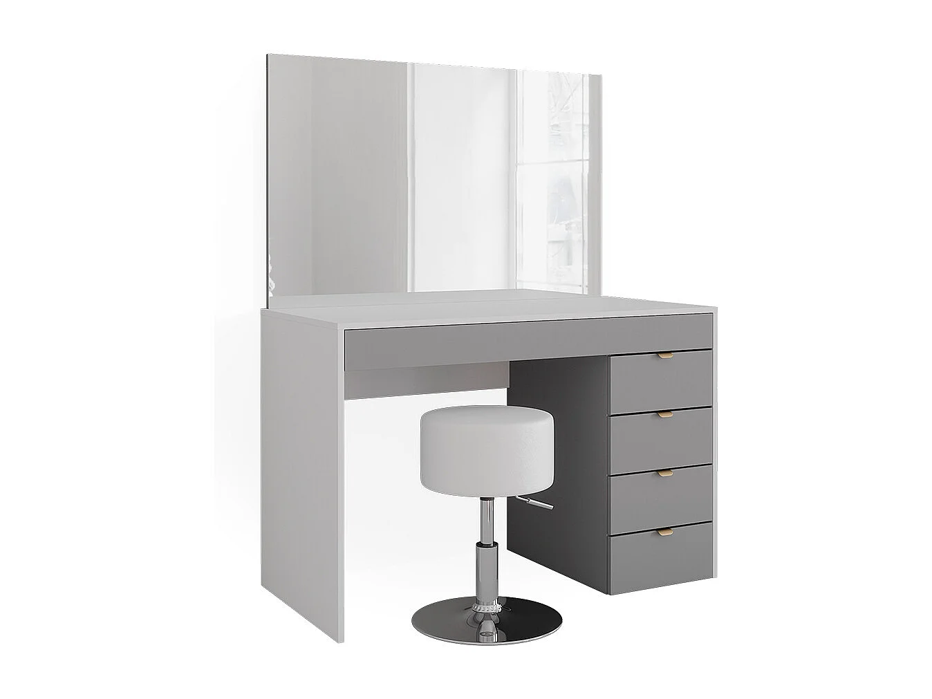 Vanity table white/grey/grey 115x55x76 elise