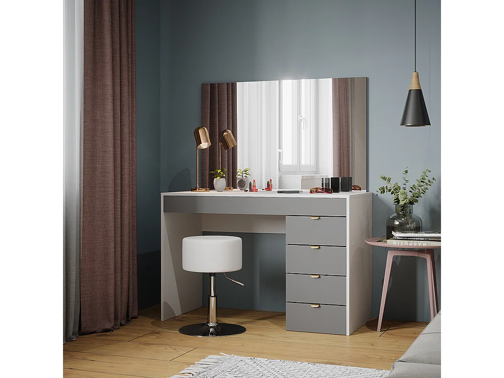 Vanity table white/grey/grey 115x55x76 elise