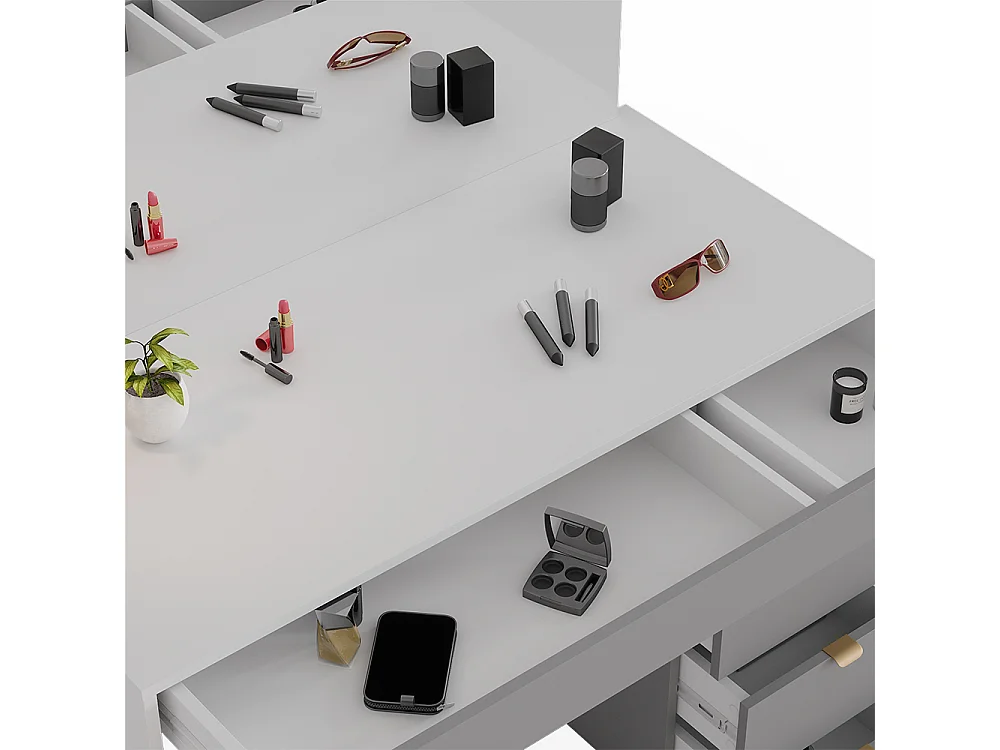 Vanity table white/grey/grey 115x55x76 elise