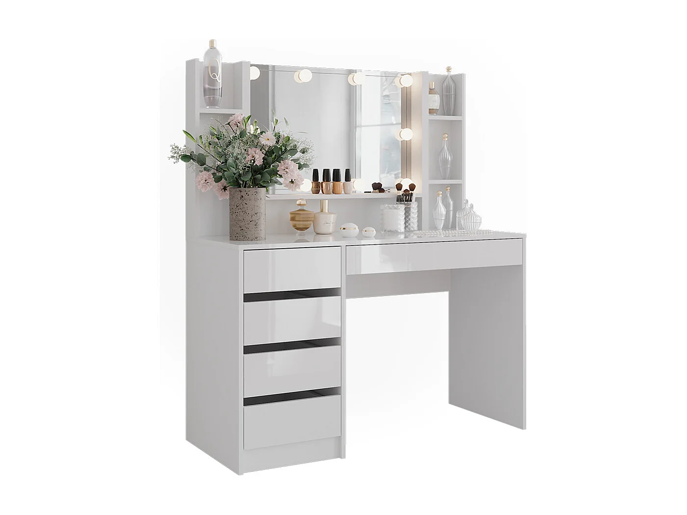 Coiffeuse blanc/blanc brillant 119.8x50.1x76 sherry