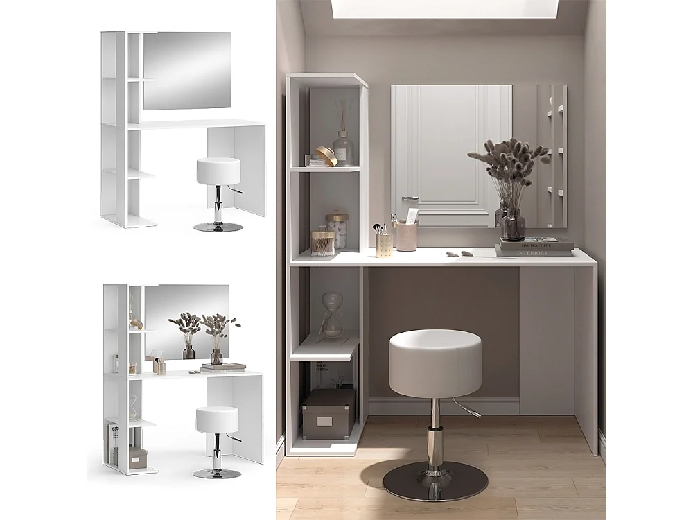 Coiffeuse blanc 122.2x55.2x75.8 tower