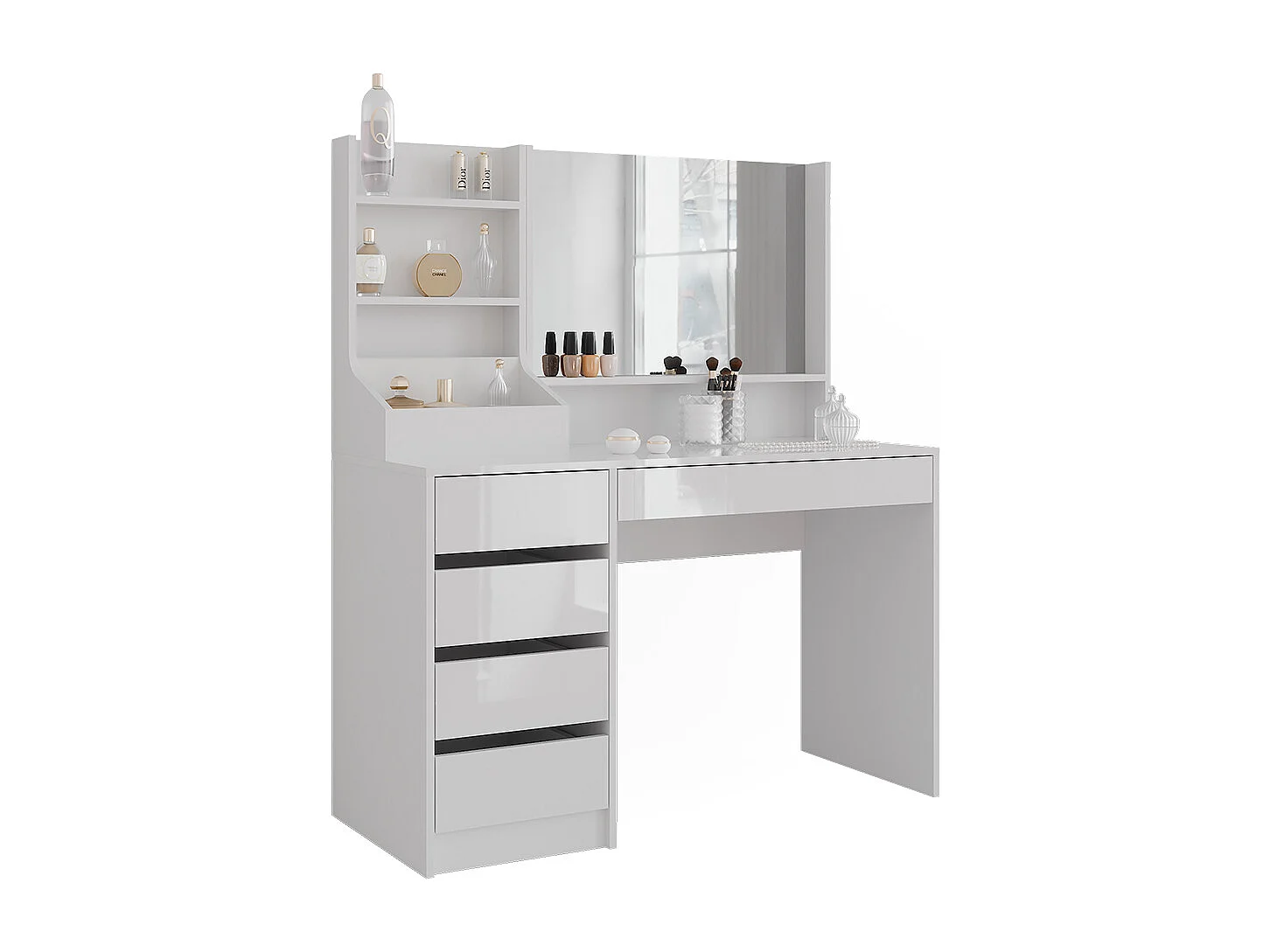 Vanity table white/white high gloss 119.8x50.1x76 sherry