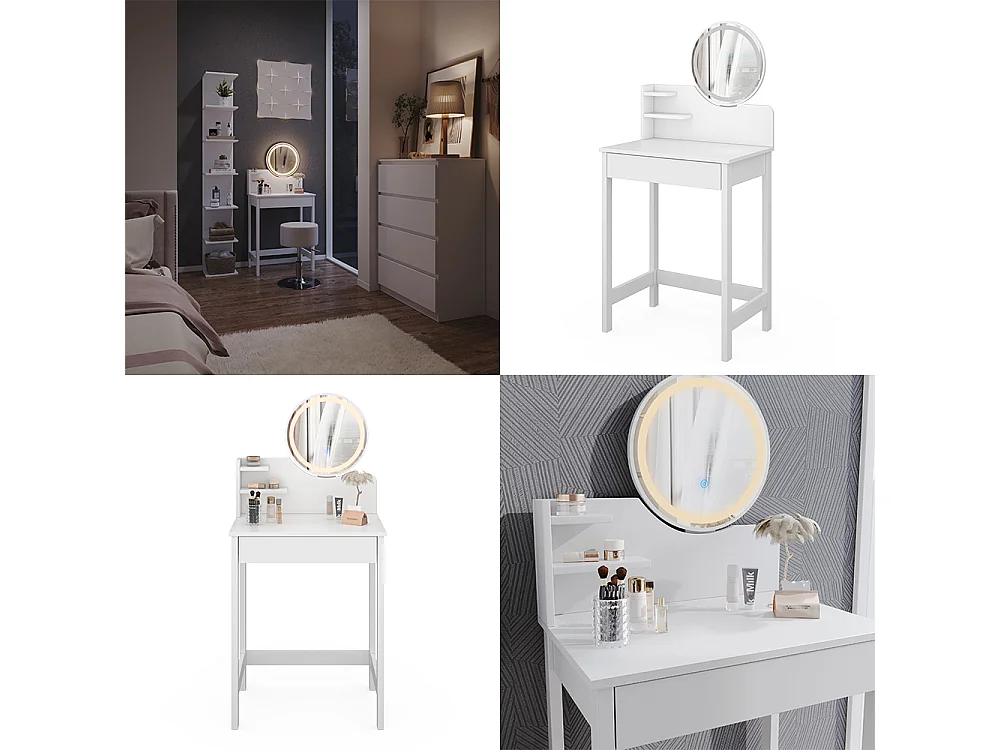 Coiffeuse blanc 60x40x127.5 surrey