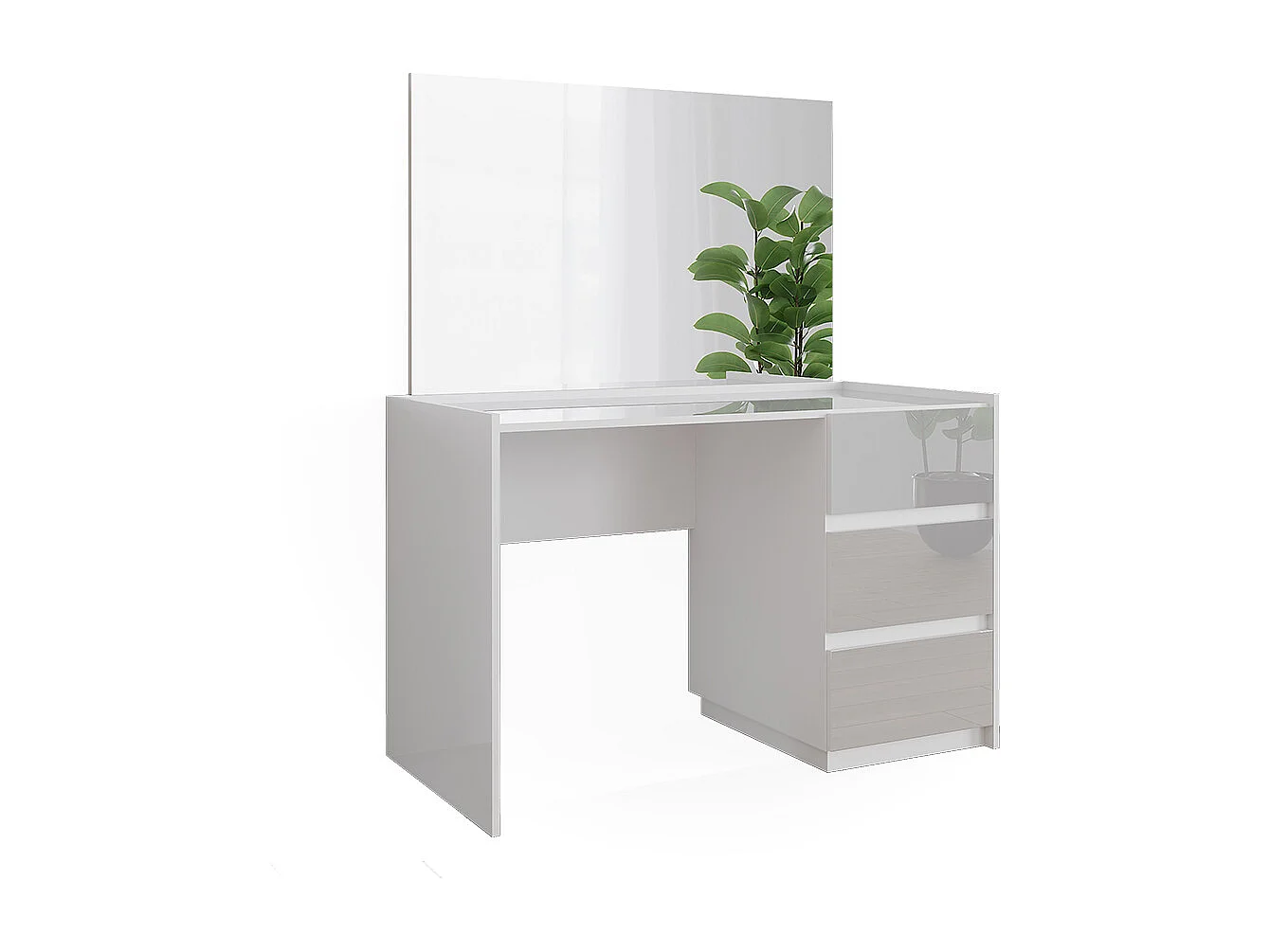 Coiffeuse blanc haute brillance 120x60x78.6 marla