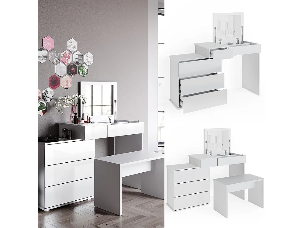 Tocador blanco 117.4x45x78 lotos