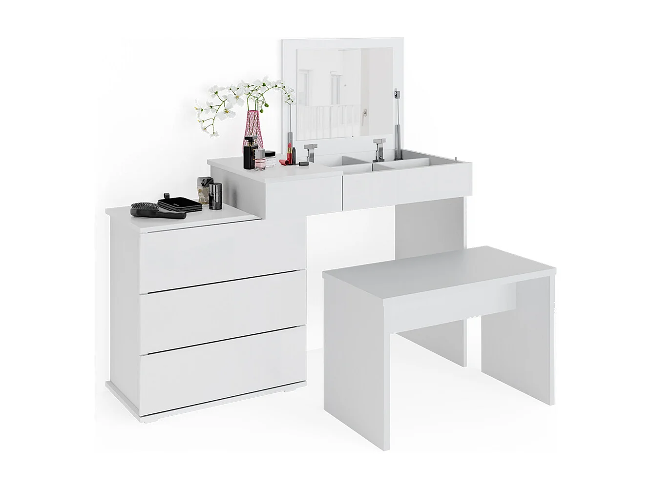 Tocador blanco 117.4x45x78 lotos