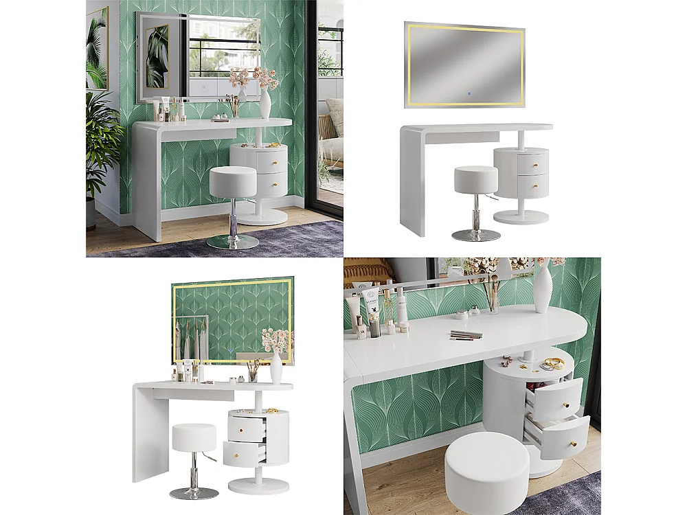 Coiffeuse blanc 120x50x76 lara