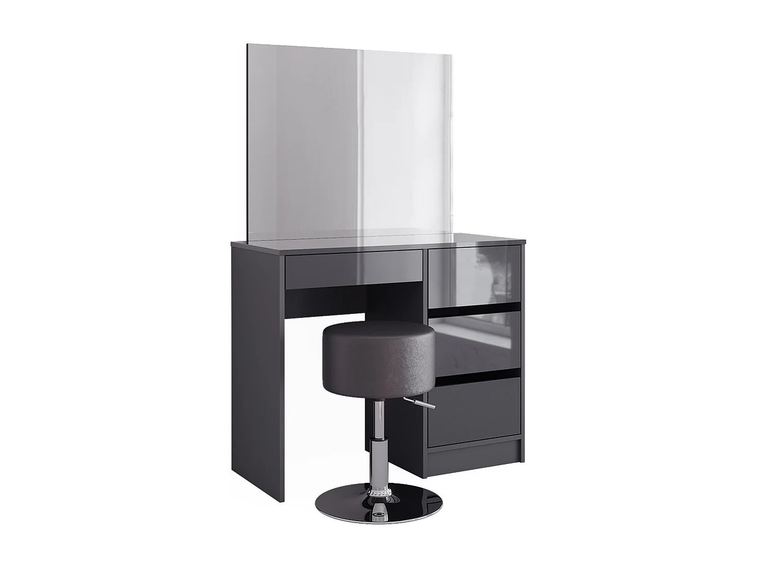 Tocador antracita alto brillo 90x40x75 sherry