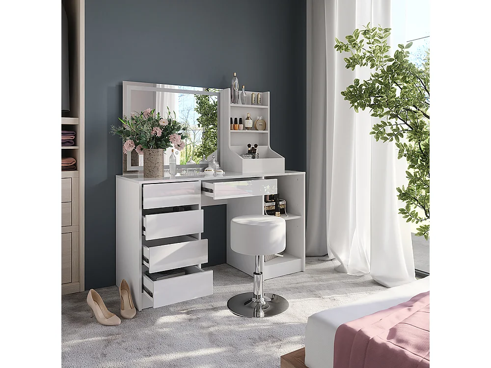 Coiffeuse blanc/blanc brillant 128.2x50.1x76 sherry