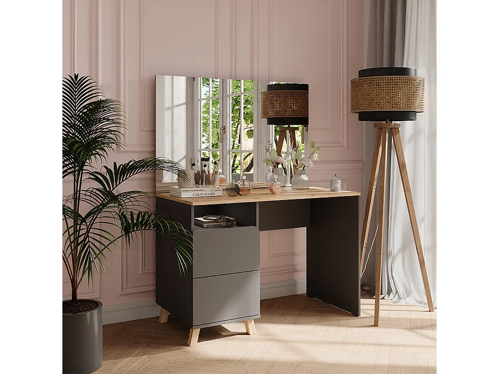 Coiffeuse anthracite/artisan 110x55x75 karen